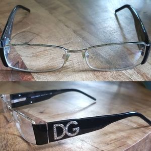 DOLCE & GABBANA Glasses - Prescription Eyeglasses RX Frames - Black Silver
